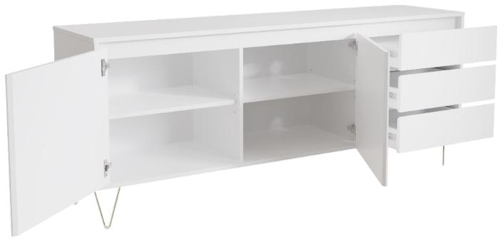 Product photograph of Monaco White 2 Door 3 Drawer Cabinet from Choice Furniture Superstore.