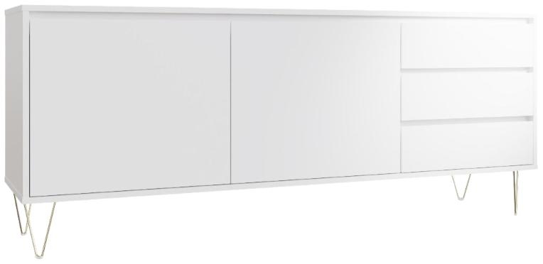 Product photograph of Monaco White 2 Door 3 Drawer Cabinet from Choice Furniture Superstore.