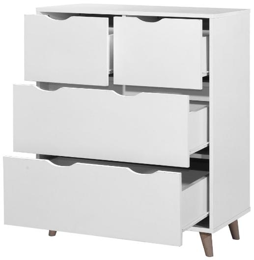 Product photograph of Pulford White 4 Drawer Chest from Choice Furniture Superstore.