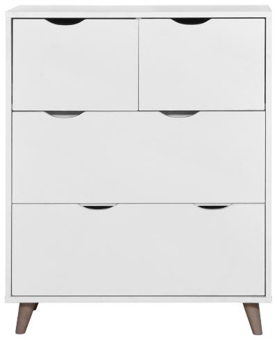 Product photograph of Pulford White 4 Drawer Chest from Choice Furniture Superstore.