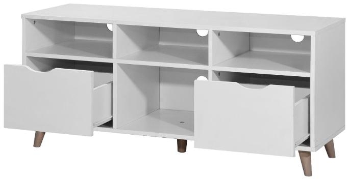 Product photograph of Pulford White 2 Drawer Tv Cabinet from Choice Furniture Superstore.