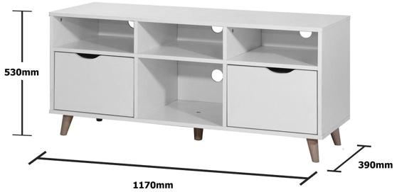 Product photograph of Pulford White 2 Drawer Tv Cabinet from Choice Furniture Superstore.