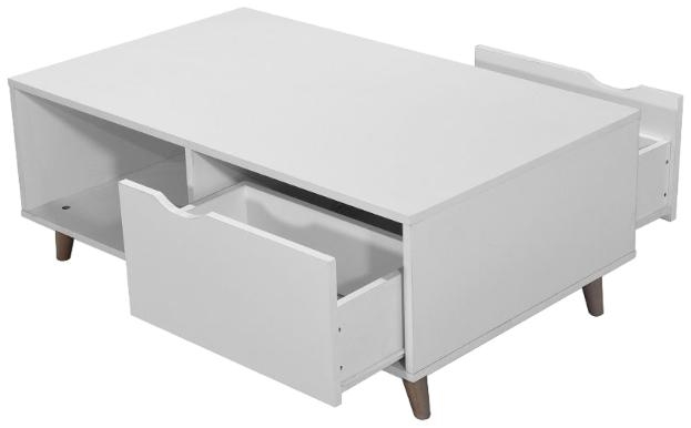 Product photograph of Pulford White 2 Drawer Coffee Table from Choice Furniture Superstore.