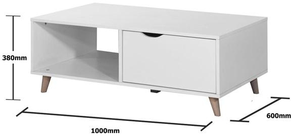 Product photograph of Pulford White 2 Drawer Coffee Table from Choice Furniture Superstore.