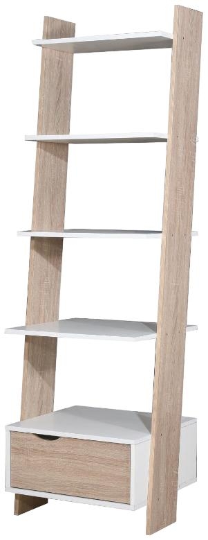 Product photograph of Pulford White Drawer Ladder Bookcase from Choice Furniture Superstore.