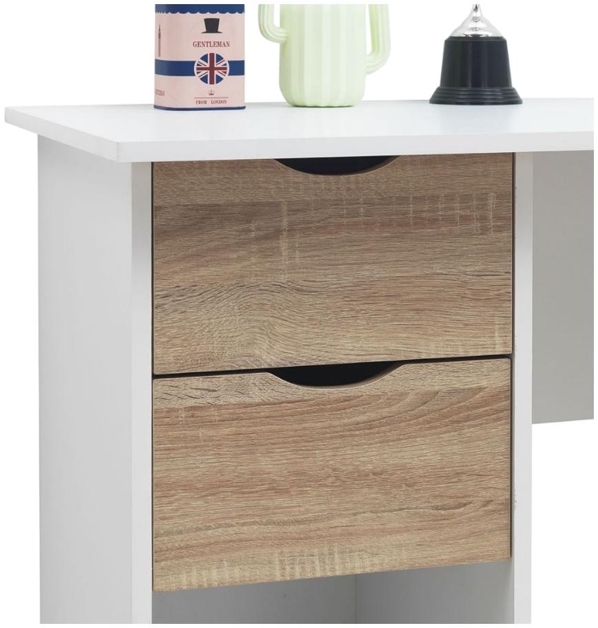 Product photograph of Pulford White 2 Drawer Desk from Choice Furniture Superstore.