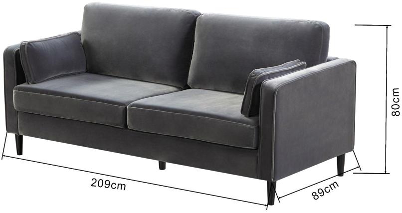 Product photograph of Snowdonia Grey 3 Seater Cushion Back Sofa from Choice Furniture Superstore.