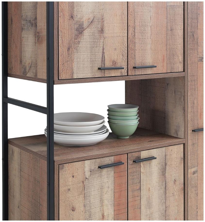 Product photograph of Stretton Rustic Industrial 5 Door Kitchen Cabinet from Choice Furniture Superstore.