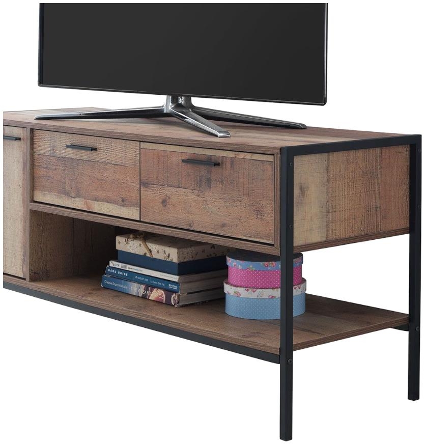 Product photograph of Stretton Rustic Industrial Tv Cabinet from Choice Furniture Superstore.