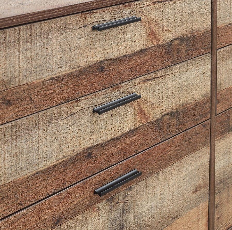 Product photograph of Stretton Rustic Industrial 6 Drawer Chest from Choice Furniture Superstore.