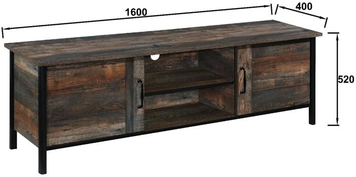 Product photograph of Willow Dark Oak 2 Door Tv Stand from Choice Furniture Superstore.