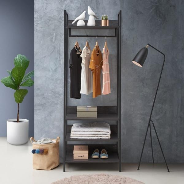 Product photograph of Zahra Ash Oak 4 Open Shelves Wardrobe from Choice Furniture Superstore.