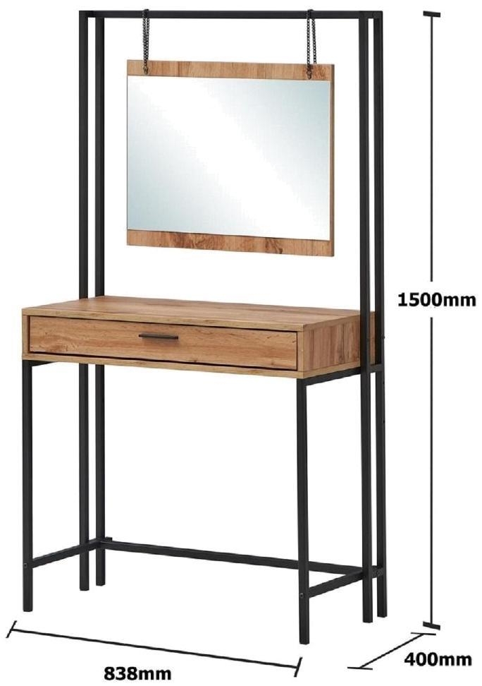 Product photograph of Zahra Ash Oak Dressing Table With Mirror from Choice Furniture Superstore.