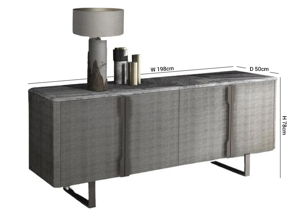Product photograph of Stone International Diamond Marble Sideboard from Choice Furniture Superstore.