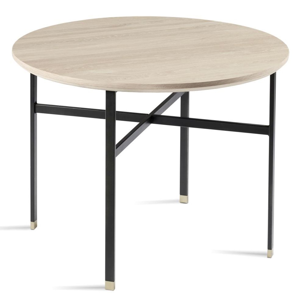 Product photograph of Skovby Sm241 Round Coffee Table With Steel Legs from Choice Furniture Superstore.