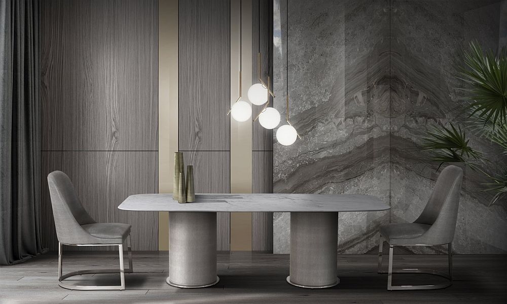 Product photograph of Stone International Prestige Marble Dining Table from Choice Furniture Superstore.