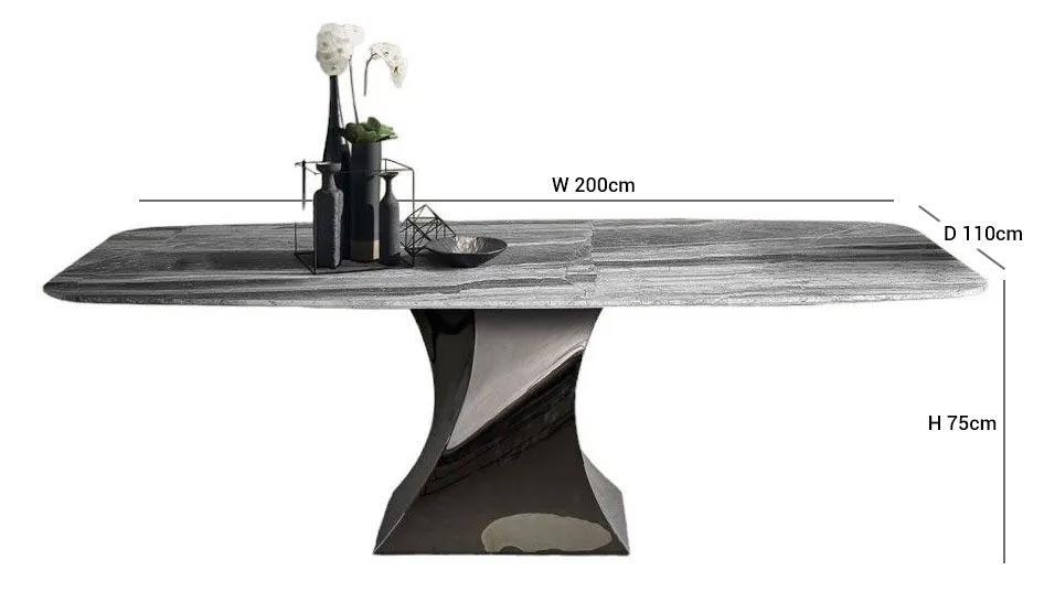 Product photograph of Stone International Twist Marble Dining Table from Choice Furniture Superstore.