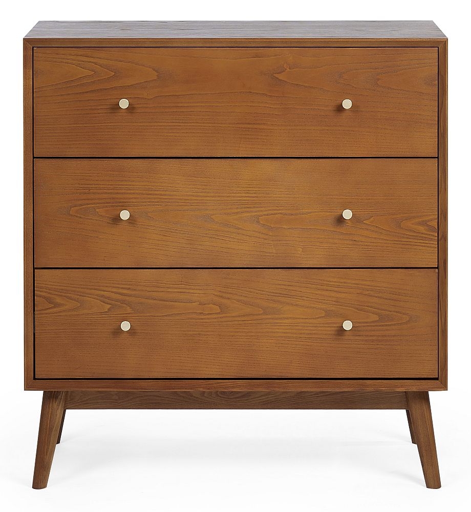 Product photograph of Lowry Cherry Wood 3 Drawer Chest from Choice Furniture Superstore.