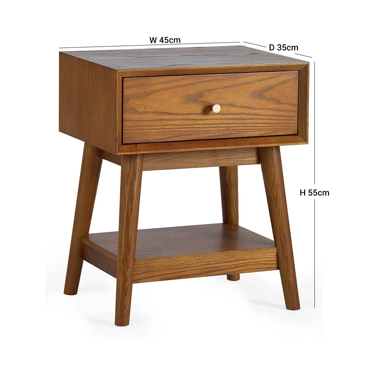 Product photograph of Lowry Cherry Wood 1 Drawer Side Table from Choice Furniture Superstore.