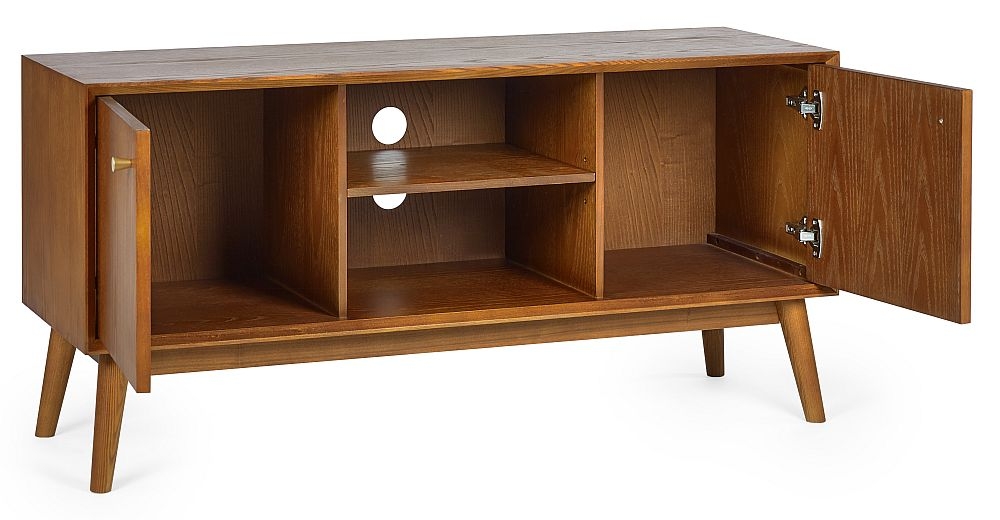 Product photograph of Lowry Cherry Wood 2 Door Media Unit from Choice Furniture Superstore.