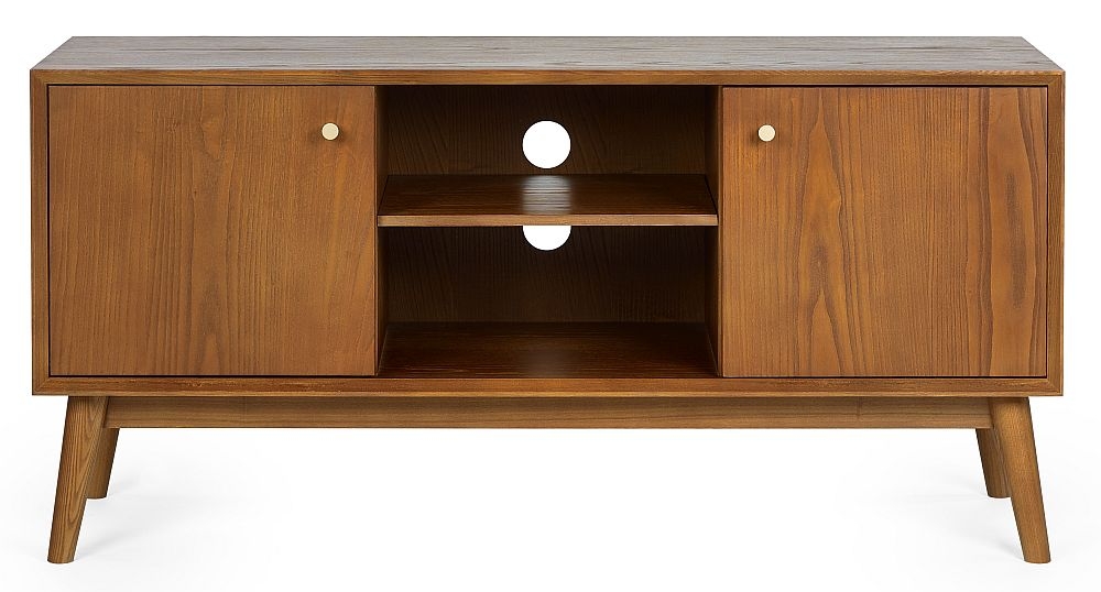 Product photograph of Lowry Cherry Wood 2 Door Media Unit from Choice Furniture Superstore.