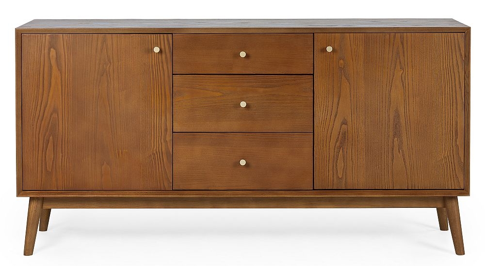 Product photograph of Lowry Cherry Wood 2 Door 3 Drawer Large Sideboard from Choice Furniture Superstore.