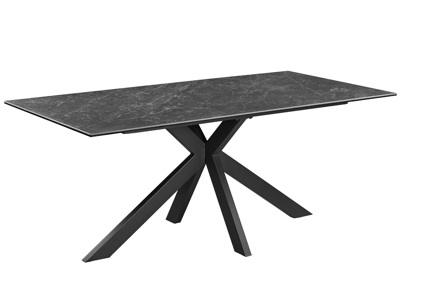 Product photograph of Sintered Stone Ceramic Italy Dark Grey - Matt Finish Black Base Dining Table from Choice Furniture Superstore.