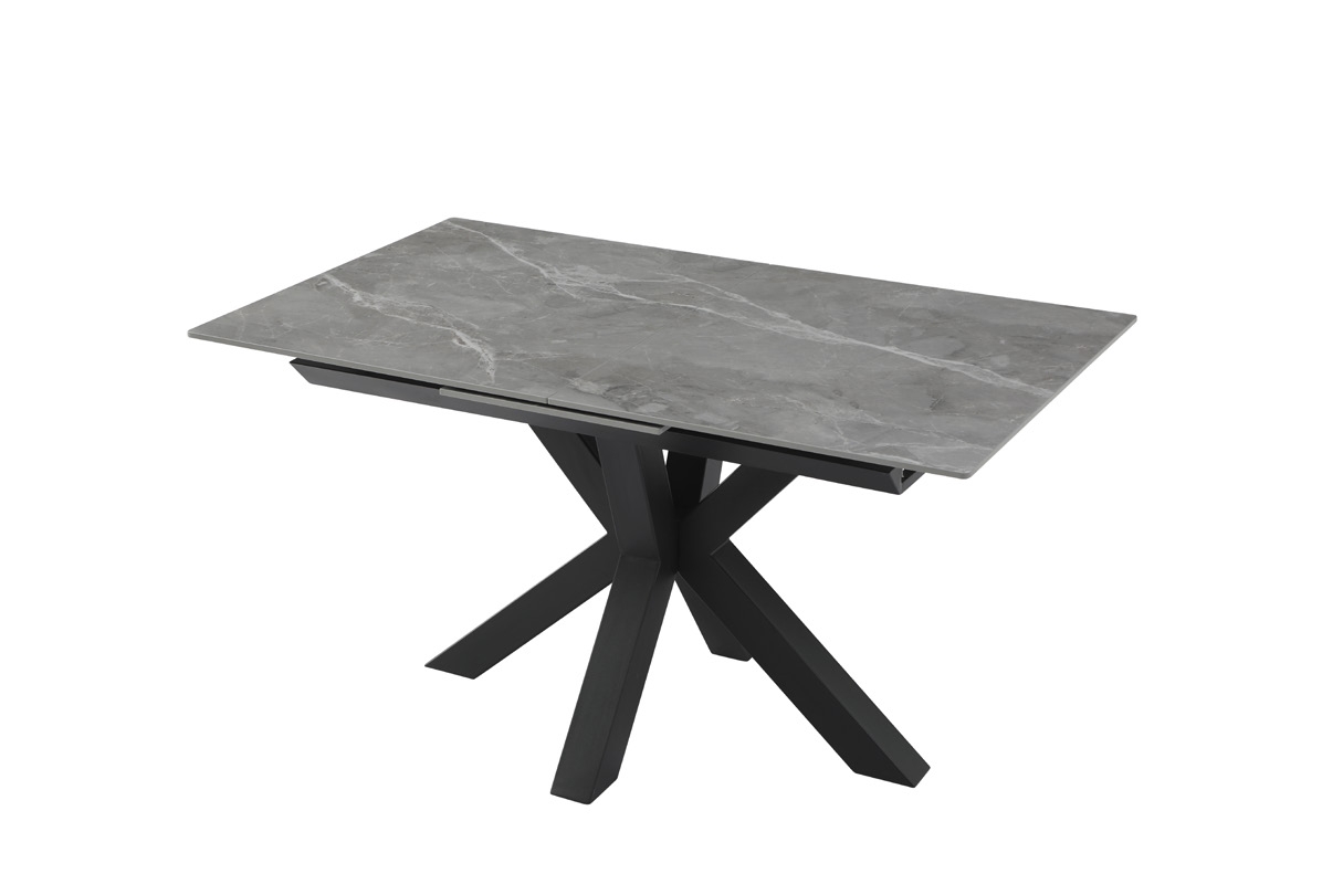 Product photograph of Sintered Stone Ceramic Black Base Extending Dining Table from Choice Furniture Superstore.