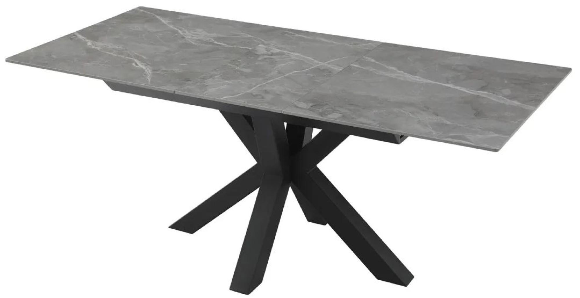 Product photograph of Sintered Stone Ceramic Black Base Extending Dining Table from Choice Furniture Superstore.