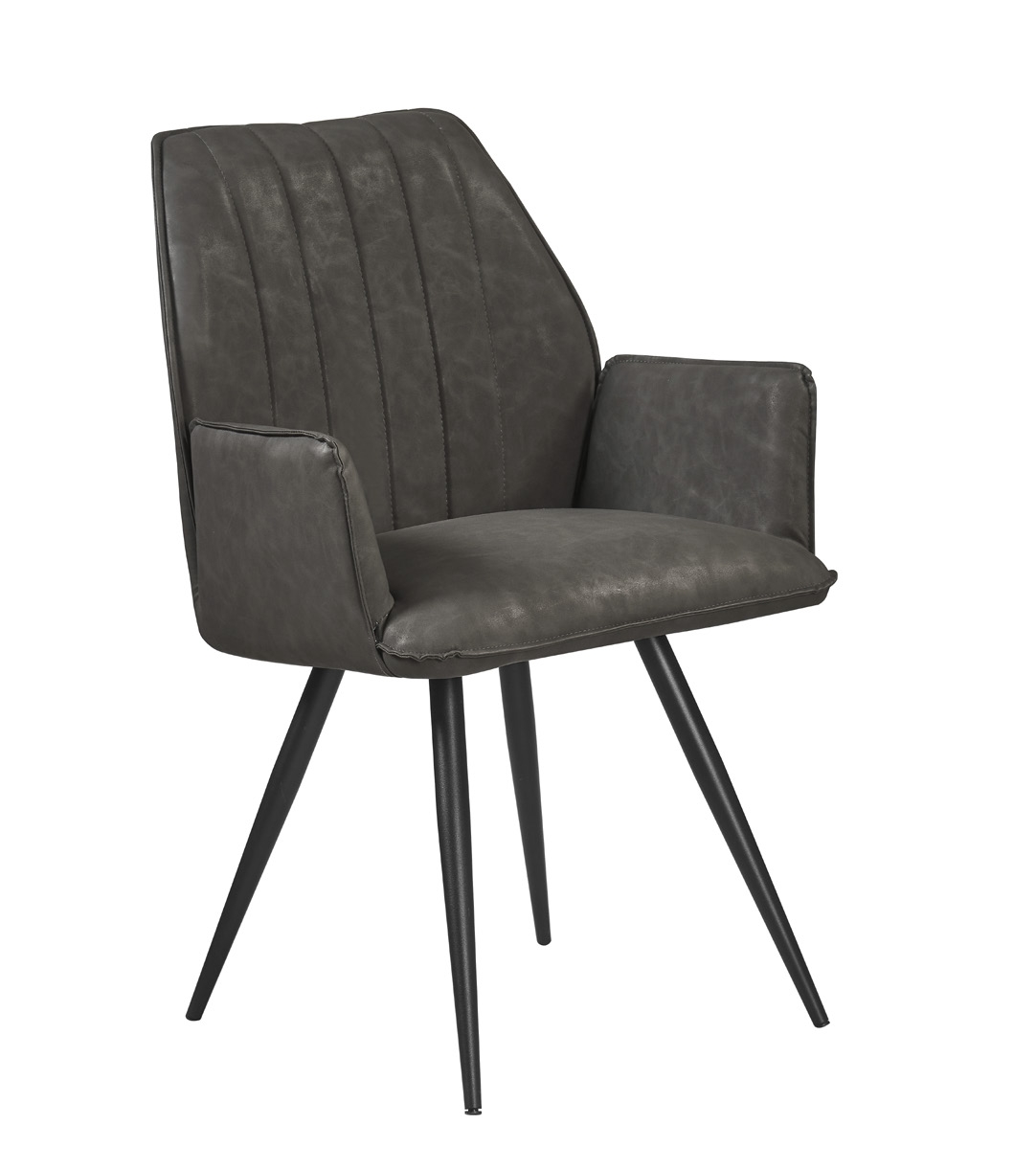 Product photograph of Pu Black Metal Leg Dining Chair Sold In Pairs from Choice Furniture Superstore.