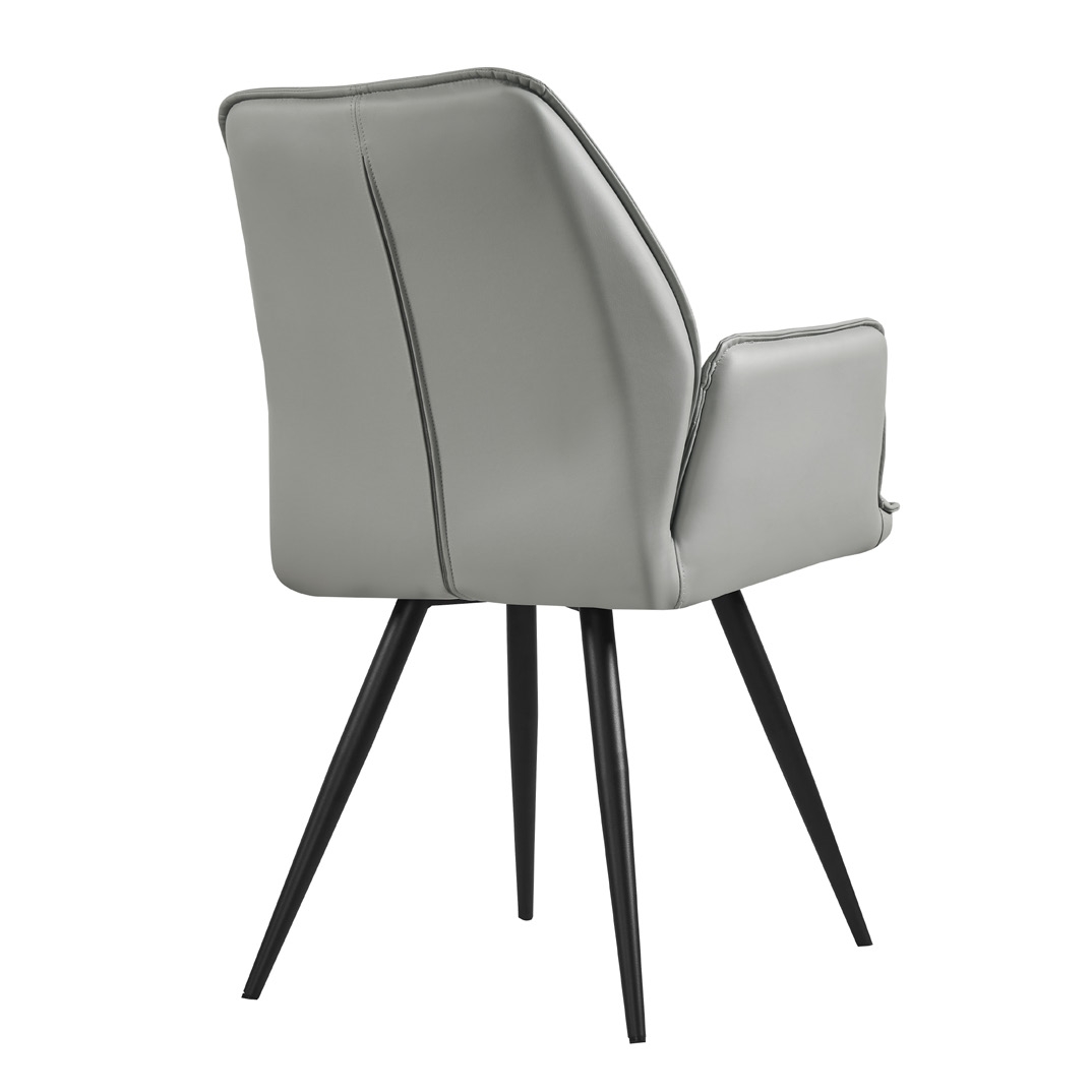 Product photograph of Pu Black Metal Leg Dining Chair Sold In Pairs from Choice Furniture Superstore.