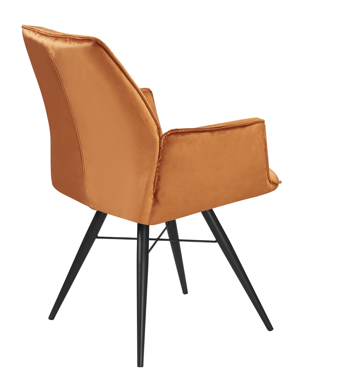 Product photograph of Burnt Orange Velvet Fabric Swivel Dining Armchair Sold In Pairs from Choice Furniture Superstore.