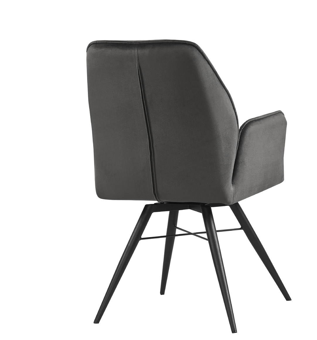 Product photograph of Velvet Swivel Function Black Swivel Base Dining Chair Sold In Pairs from Choice Furniture Superstore.