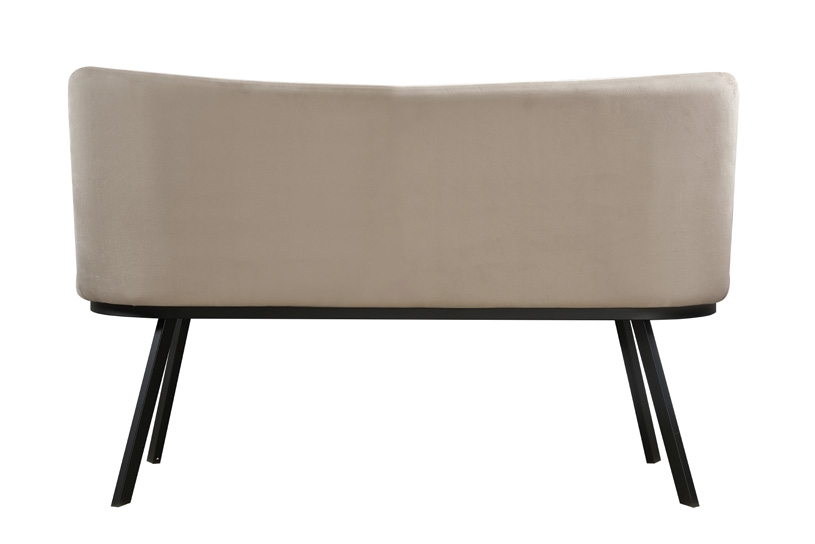 Product photograph of Velvet Black Metal Leg Dining Bench from Choice Furniture Superstore.