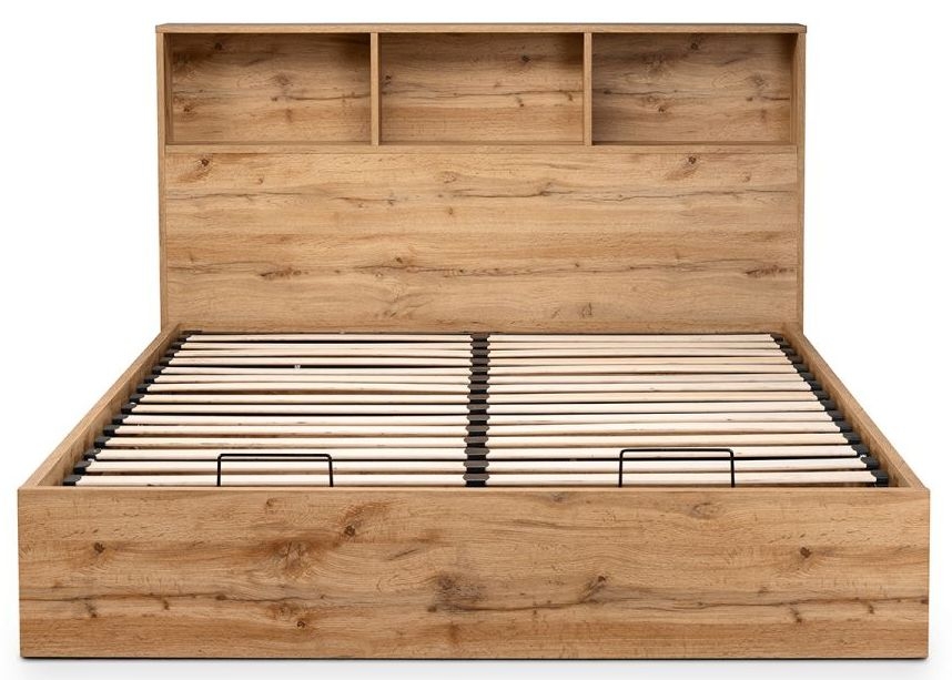 Product photograph of Bali Light Oak Ottoman Storage Bed - Comes In Single Double And King Size from Choice Furniture Superstore.
