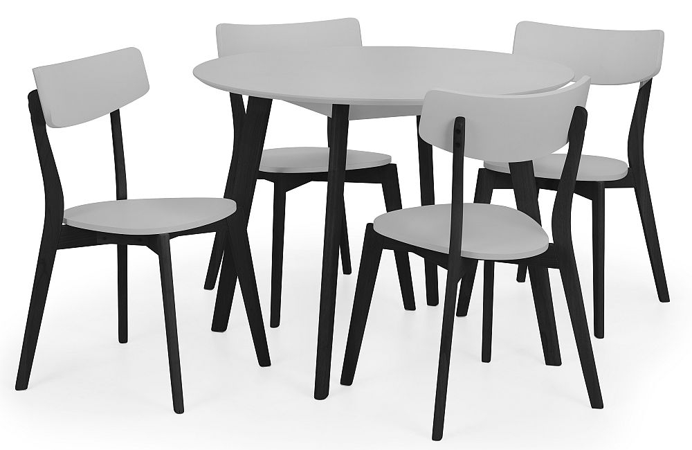 Product photograph of Casa Grey And Black Round Dining Table - 2 Seater from Choice Furniture Superstore.