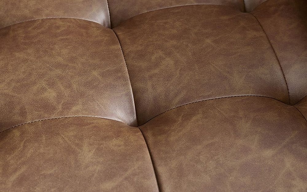 Product photograph of Henley Brown Faux Leather 3 Seater Sofa from Choice Furniture Superstore.