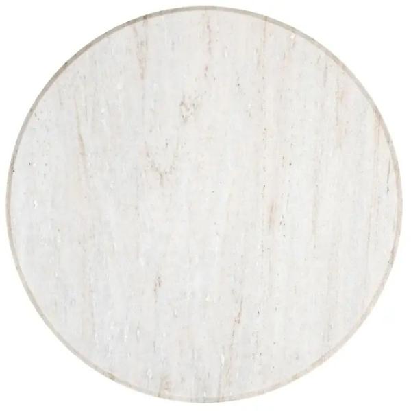 Product photograph of Mayfield White Marble Top Round Coffee Table - Dark Wood Fluted Base from Choice Furniture Superstore.