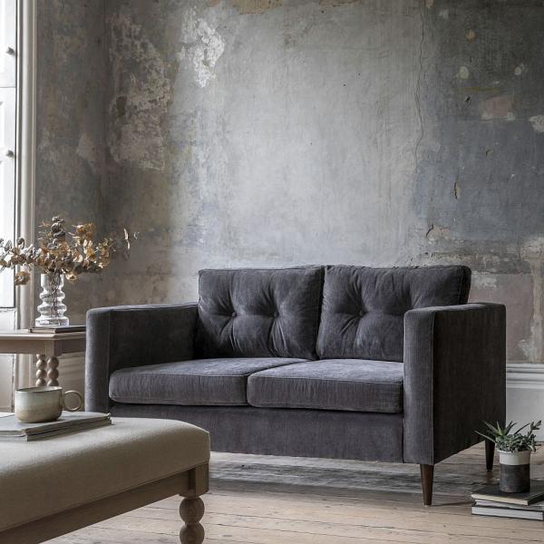 Product photograph of Whitwell 2 Seater Charcoal Fabric Sofa from Choice Furniture Superstore.