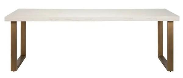 Product photograph of Whitebone Brass 8 Seater Dining Table from Choice Furniture Superstore.