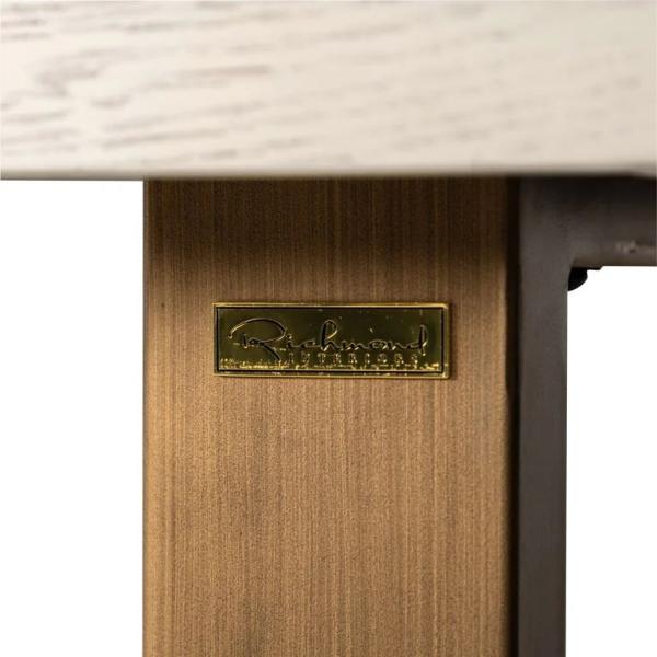 Product photograph of Whitebone Brass 8 Seater Dining Table from Choice Furniture Superstore.