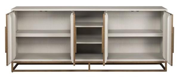 Product photograph of Whitebone Verona Grey Oak And Brass 4 Door Sideboard from Choice Furniture Superstore.