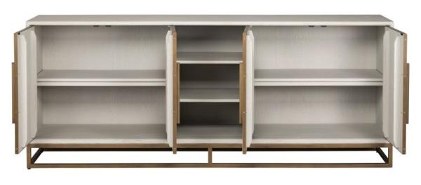 Product photograph of Whitebone Brass 4 Door Sideboard - 225cm from Choice Furniture Superstore.