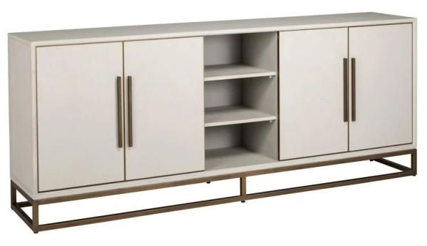 Product photograph of Whitebone Verona Grey Oak And Brass 4 Door Sideboard from Choice Furniture Superstore.