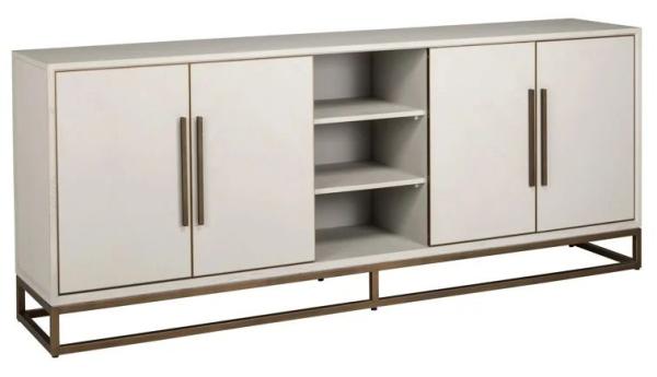 Product photograph of Whitebone Brass 4 Door Sideboard - 225cm from Choice Furniture Superstore.