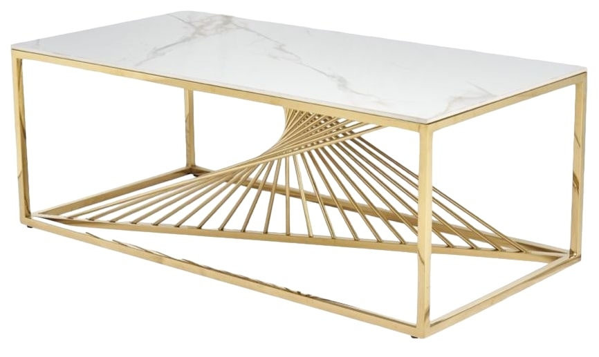 Product photograph of Calabria Glass And Stainless Steel Coffee Table from Choice Furniture Superstore.