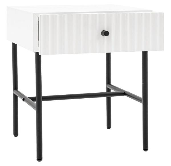 Product photograph of Buckhurst 1 Drawer Bedside Cabinet - Comes In White Grey And Blue Options from Choice Furniture Superstore.