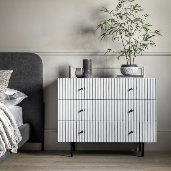 Product photograph of Buckhurst 3 Drawer Chest - Comes In White Grey And Blue Options from Choice Furniture Superstore.