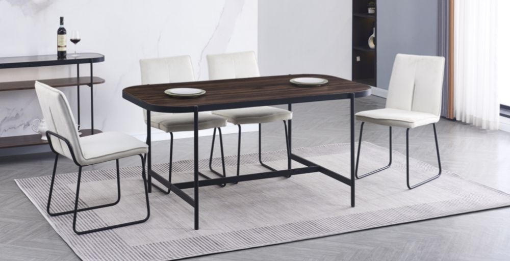 Product photograph of Soho Walnut 6 Seater Rectangular Dining Table from Choice Furniture Superstore.