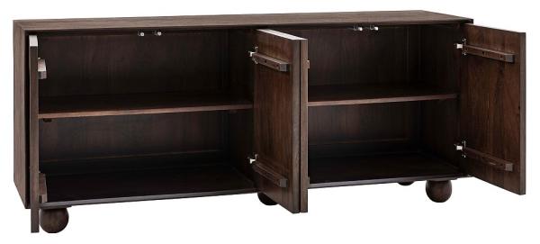 Product photograph of Arc Walnut Mango Wood 4 Door Sideboard from Choice Furniture Superstore.